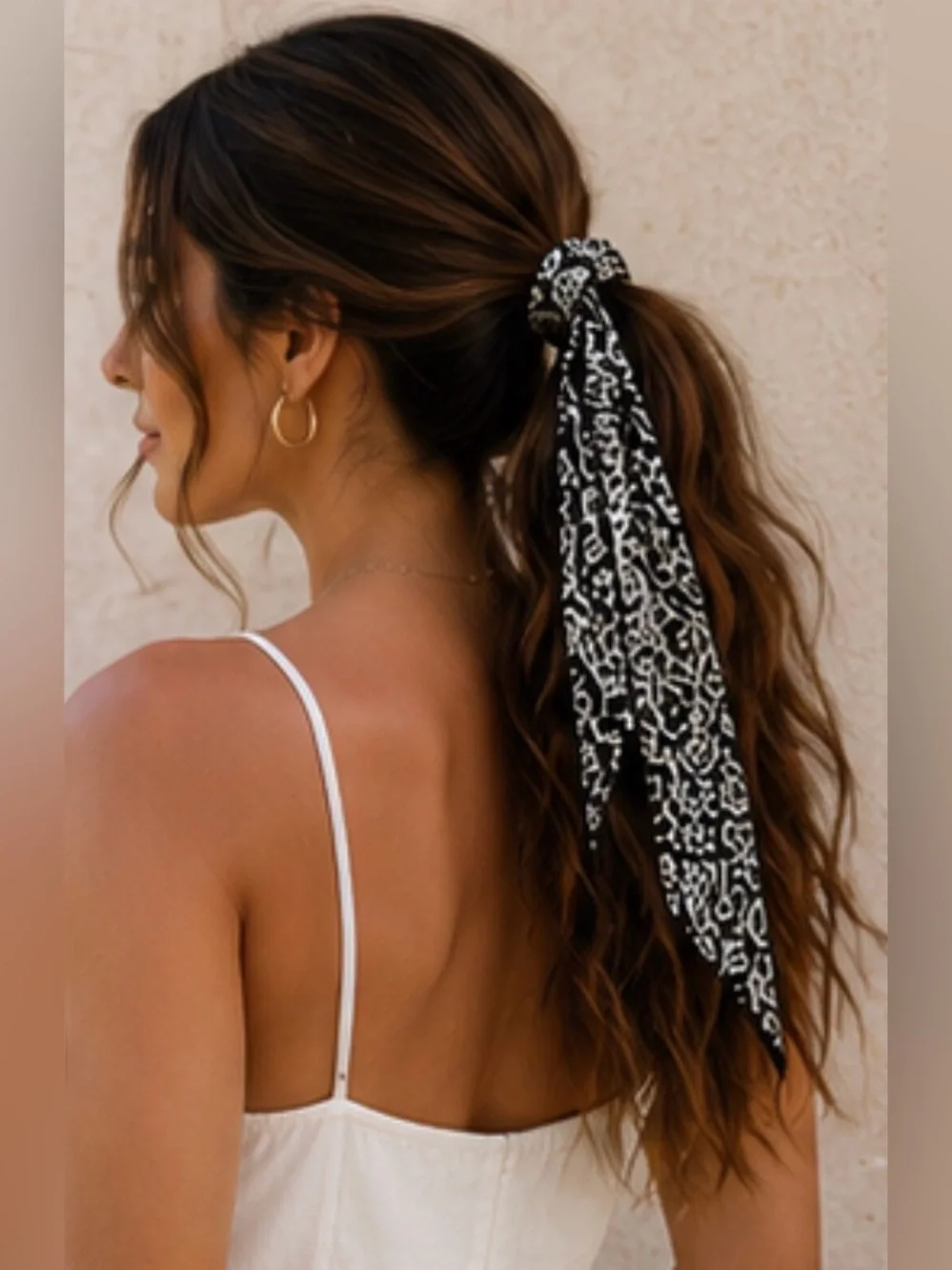 Black & White Paisley Skinny Scarf | Twilly Classic Monochrome Neck, Hair & Bag
